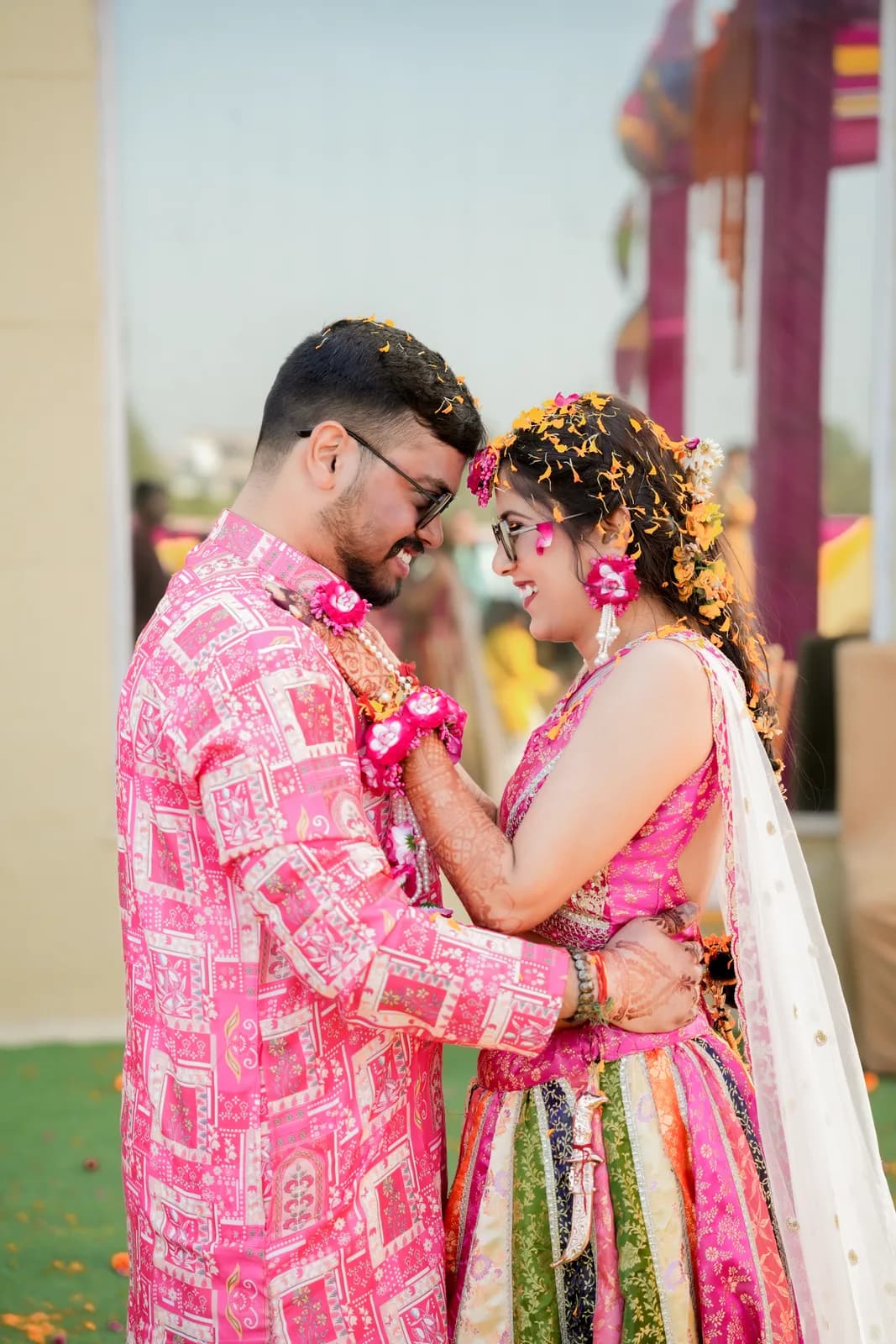 Mehendi Couple Portrait
