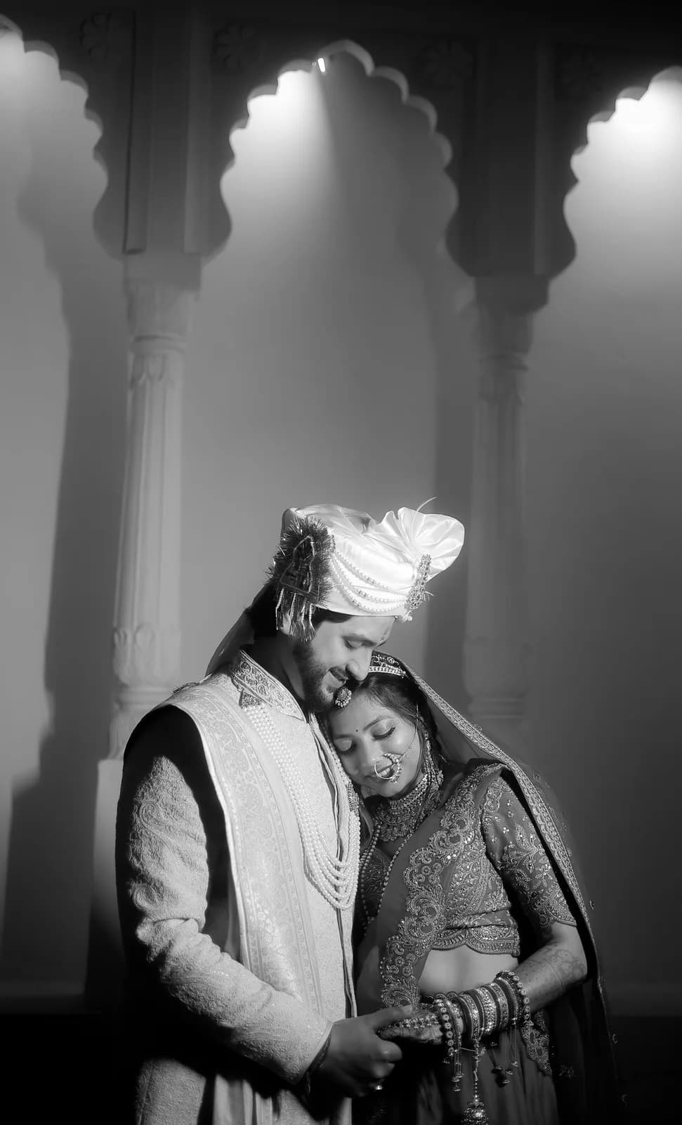 Royal Black & White Couple Portrait